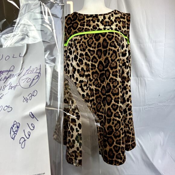 VOLL Animal print top blouse women's XL flowing long sleeveless browns loose - Picture 8 of 8